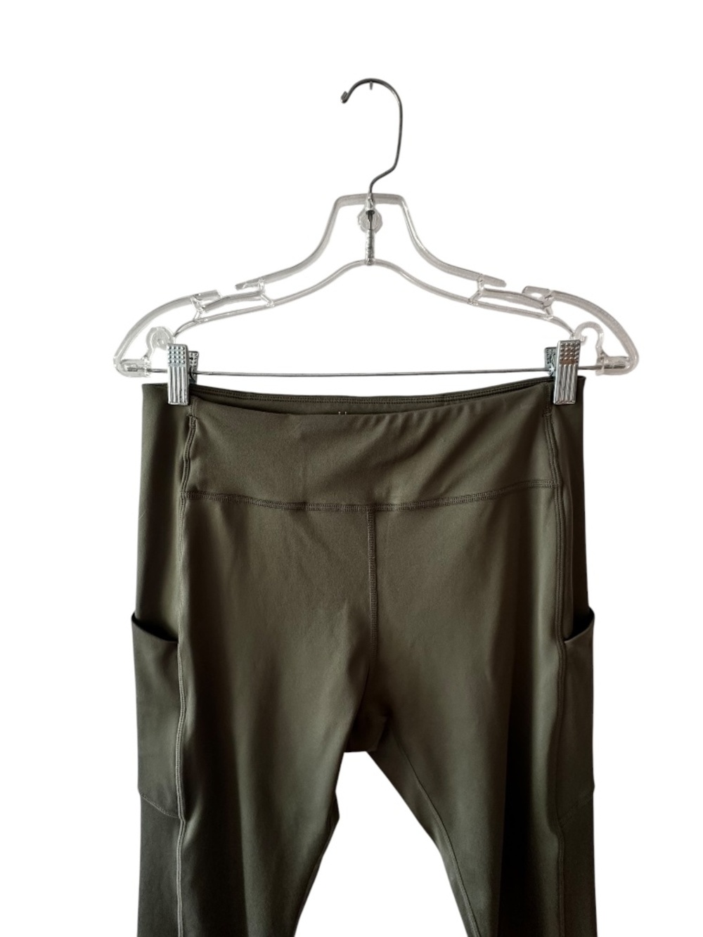 American Tall Olive Green High Waist Yoga Leggings Women’s Athletic Workout Gym - Picture 4 of 13
